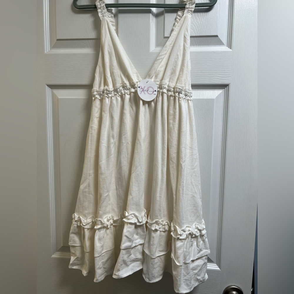 NWT white ruffle sundress